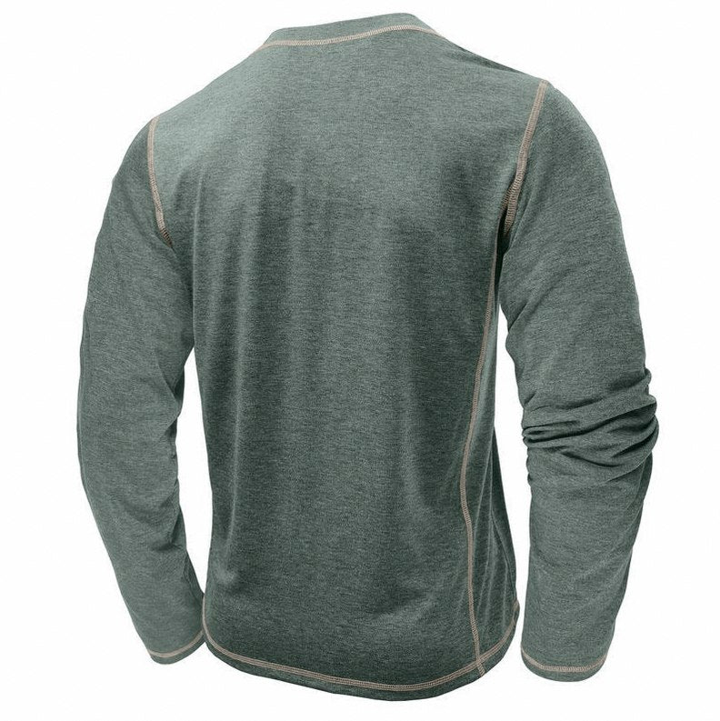 Contrast Stitch Long Sleeve Henley