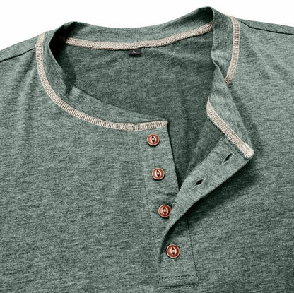 Contrast Stitch Long Sleeve Henley