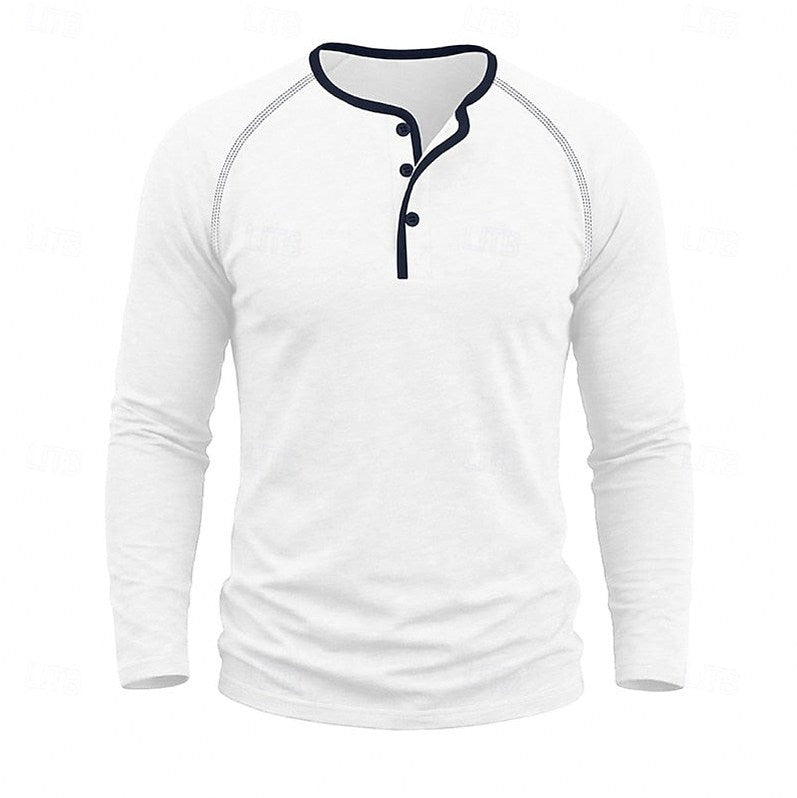 Slim Fit Long Sleeve Henley Shirt