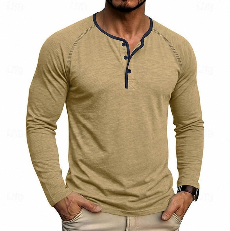 Slim Fit Long Sleeve Henley Shirt