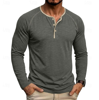 Slim Fit Long Sleeve Henley Shirt