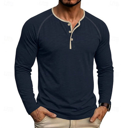 Slim Fit Long Sleeve Henley Shirt