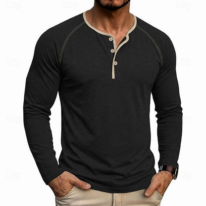 Slim Fit Long Sleeve Henley Shirt