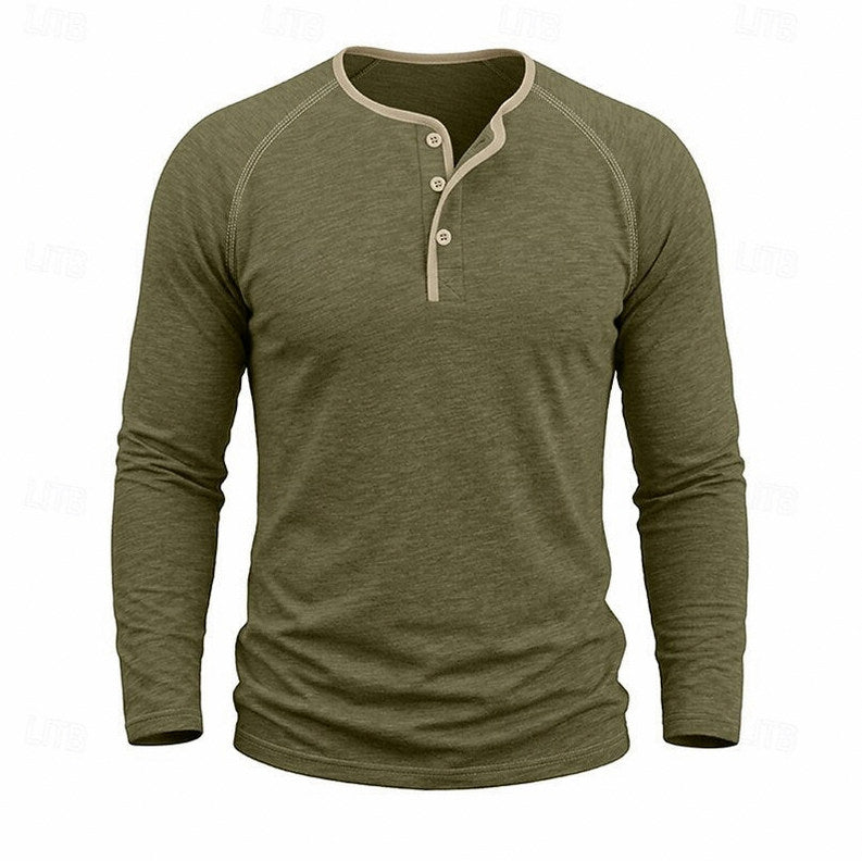 Slim Fit Long Sleeve Henley Shirt