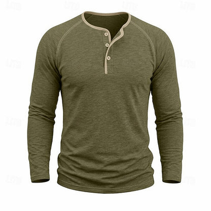 Slim Fit Long Sleeve Henley Shirt