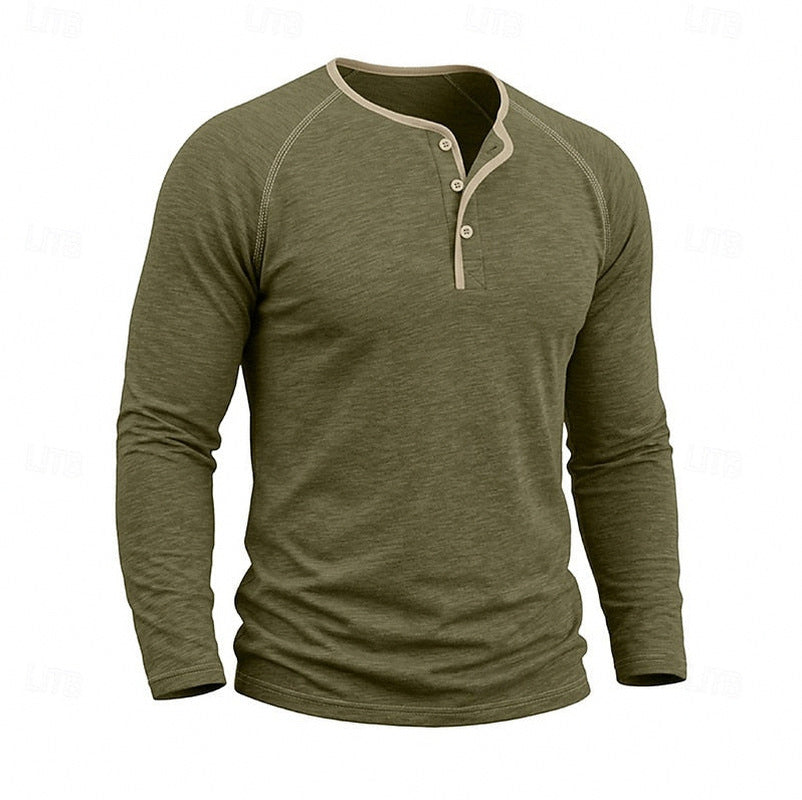 Slim Fit Long Sleeve Henley Shirt
