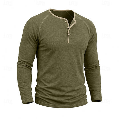 Slim Fit Long Sleeve Henley Shirt