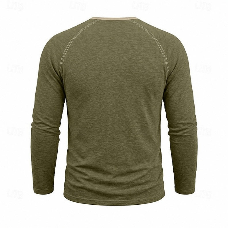 Slim Fit Long Sleeve Henley Shirt