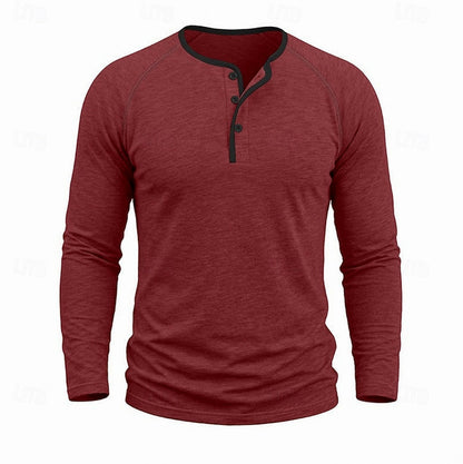 Slim Fit Long Sleeve Henley Shirt