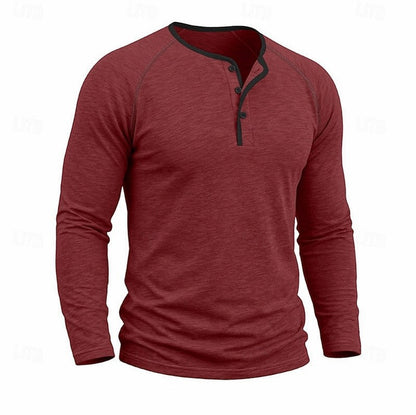 Slim Fit Long Sleeve Henley Shirt