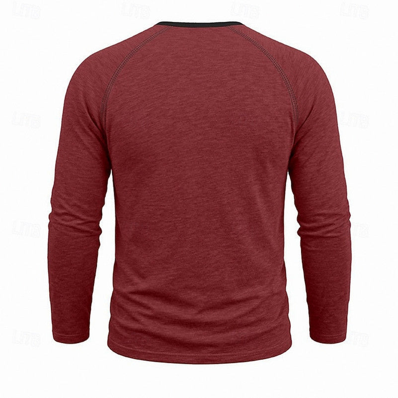 Slim Fit Long Sleeve Henley Shirt