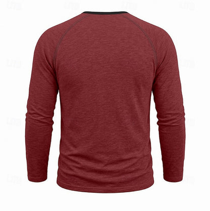 Slim Fit Long Sleeve Henley Shirt