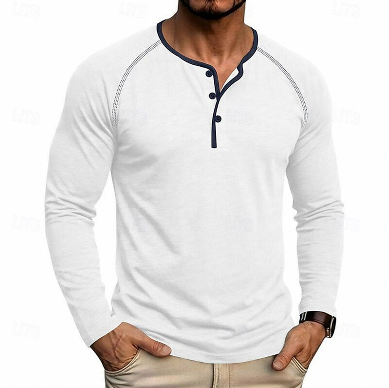 Slim Fit Long Sleeve Henley Shirt