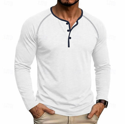 Slim Fit Long Sleeve Henley Shirt