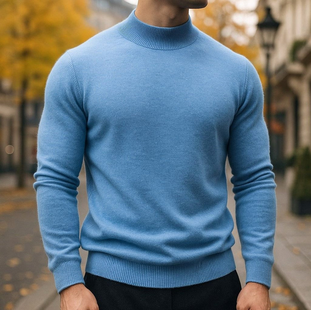 Slim Fit Mock Neck Knit Sweater