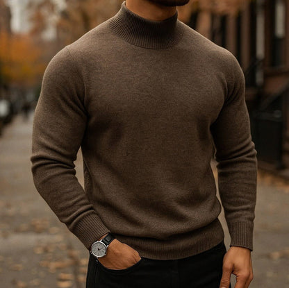 Slim Fit Mock Neck Knit Sweater