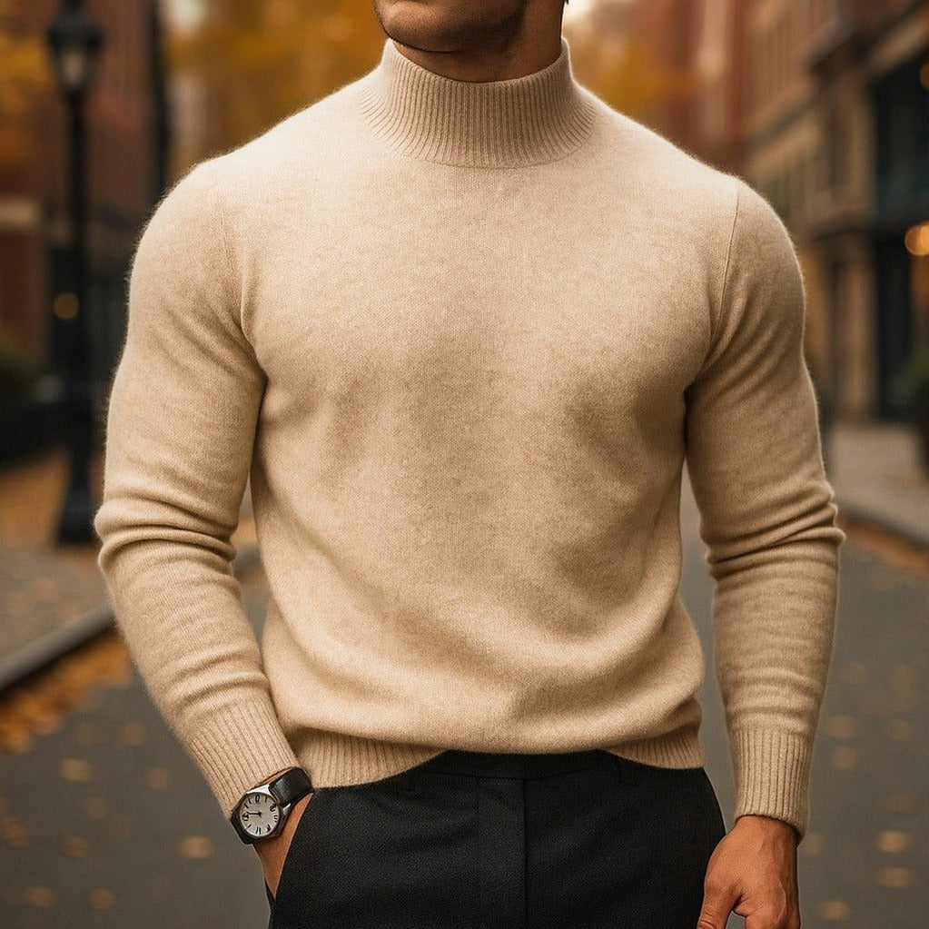 Slim Fit Mock Neck Knit Sweater
