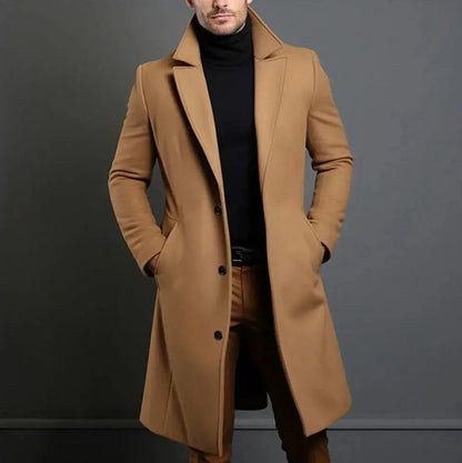 Slim Fit Notch Lapel Overcoat