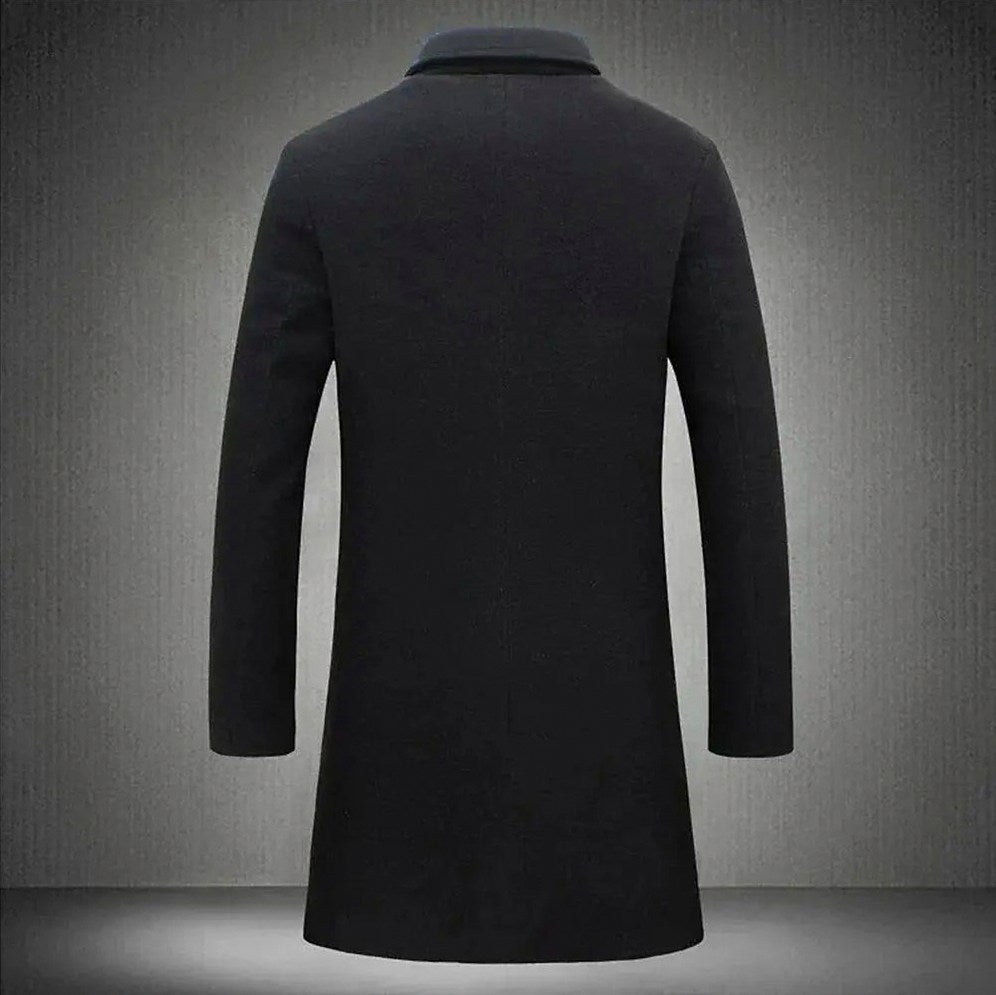 Slim Fit Notch Lapel Overcoat