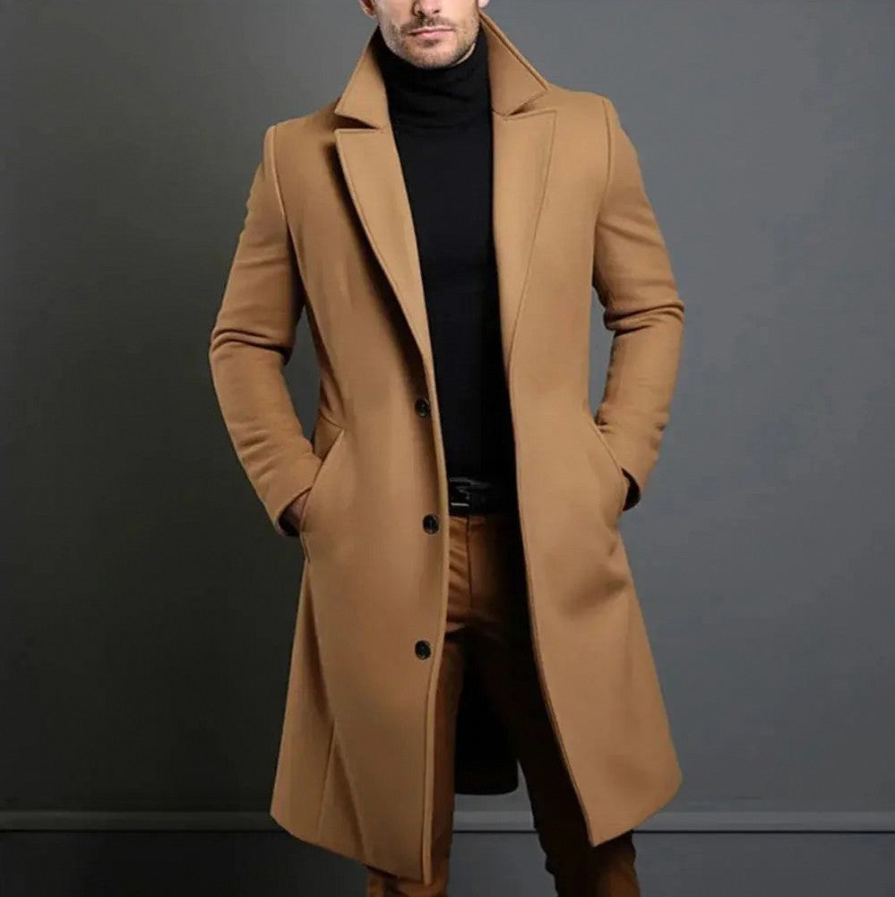 Slim Fit Notch Lapel Overcoat