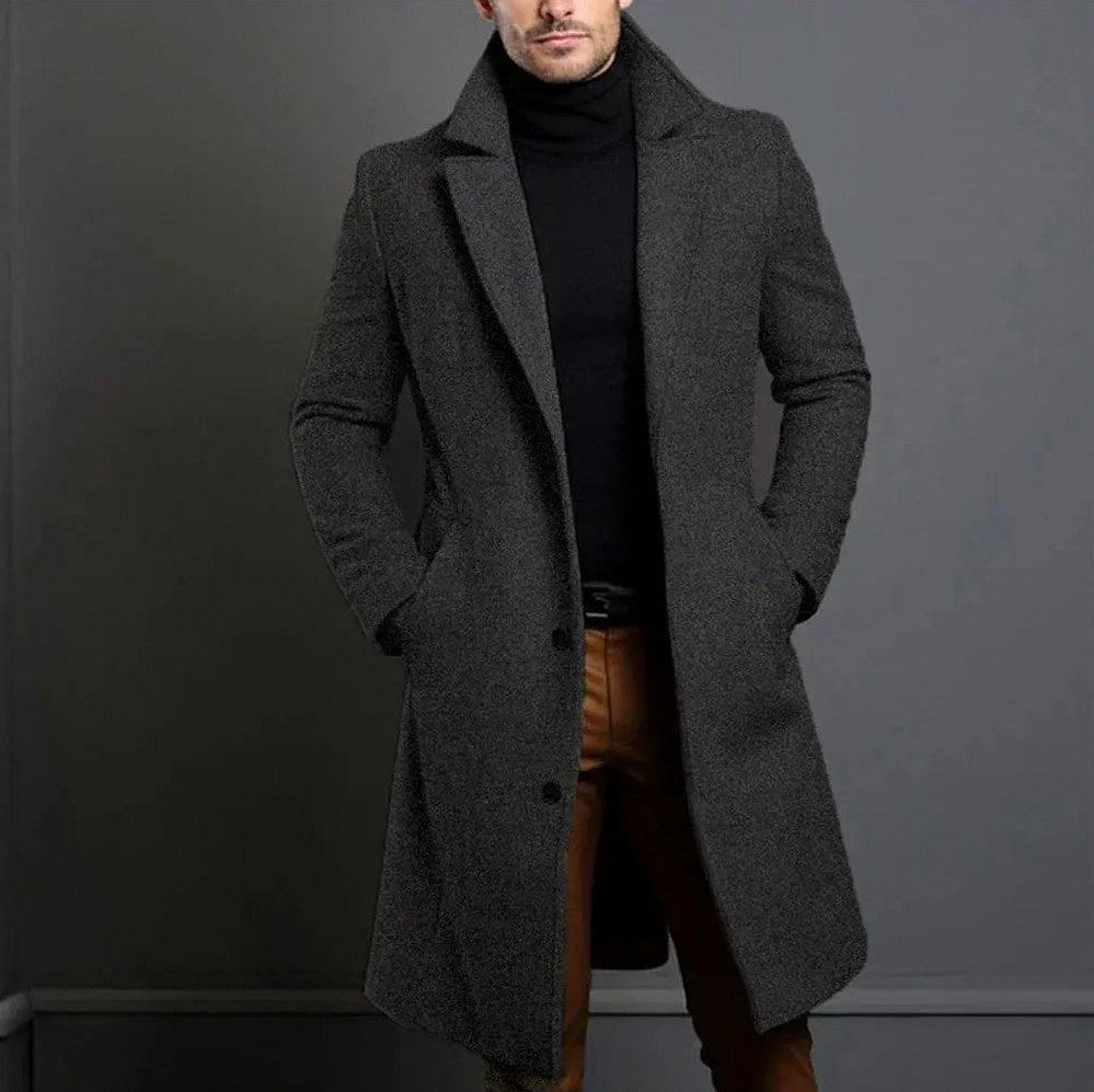 Slim Fit Notch Lapel Overcoat
