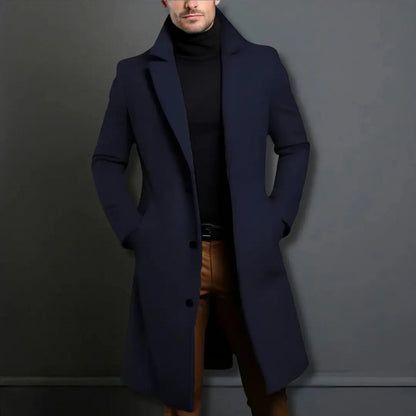 Slim Fit Notch Lapel Overcoat