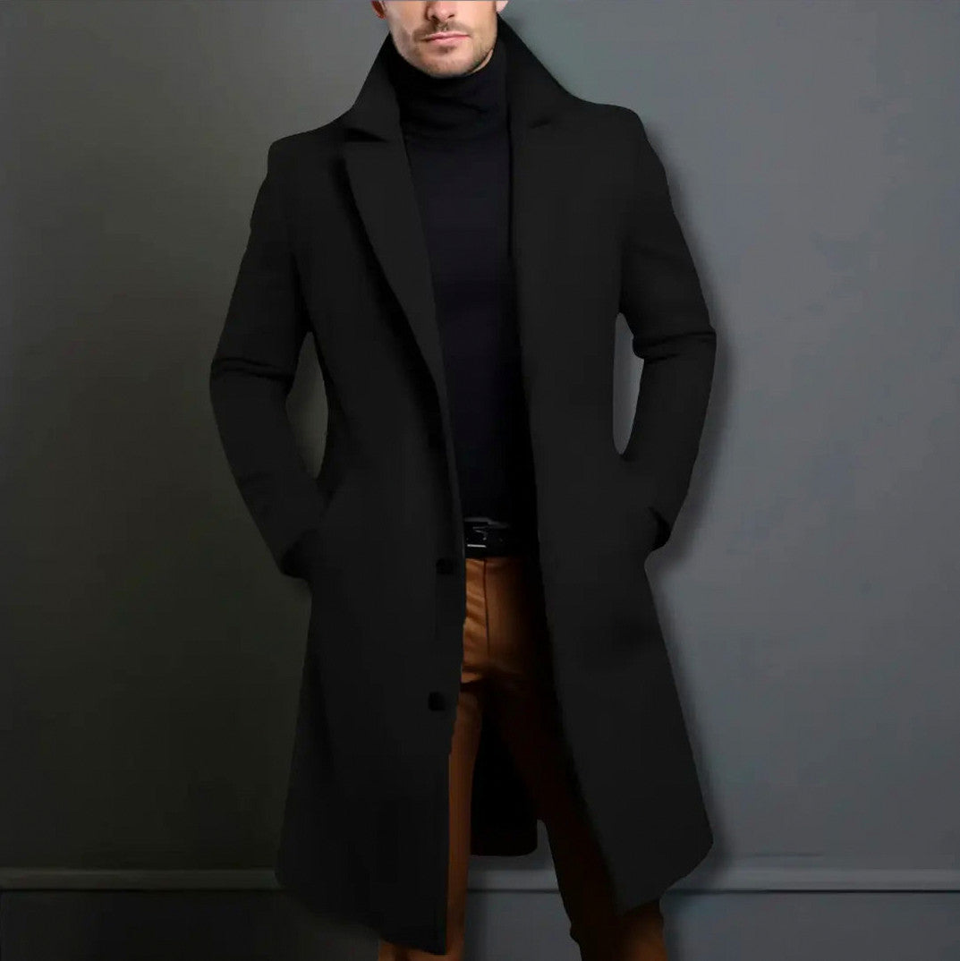 Slim Fit Notch Lapel Overcoat
