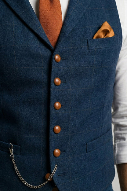 Tweed V Neck Suit Vest