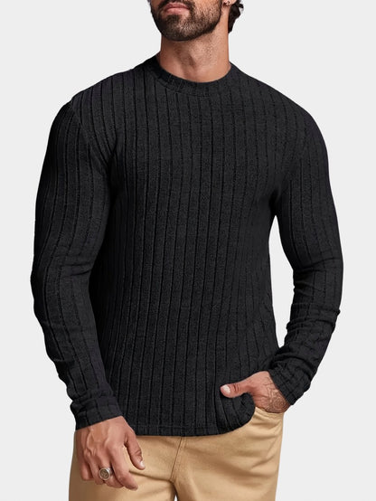 Slim Fit Ribbed Crew Neck Sweater