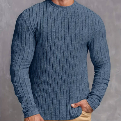 Slim Fit Ribbed Crew Neck Sweater