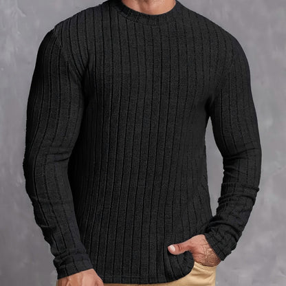 Slim Fit Ribbed Crew Neck Sweater