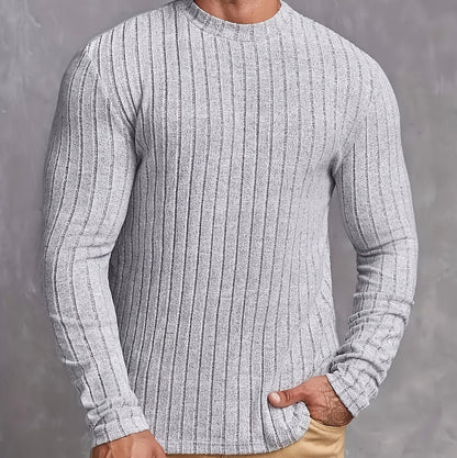 Slim Fit Ribbed Crew Neck Sweater