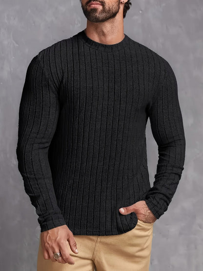 Slim Fit Ribbed Crew Neck Sweater