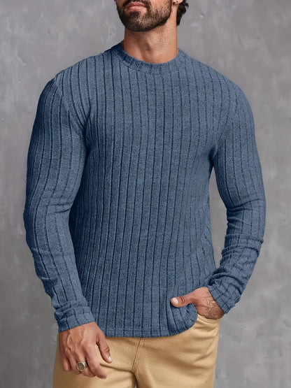 Slim Fit Ribbed Crew Neck Sweater