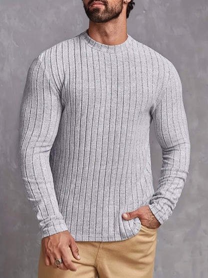 Slim Fit Ribbed Crew Neck Sweater