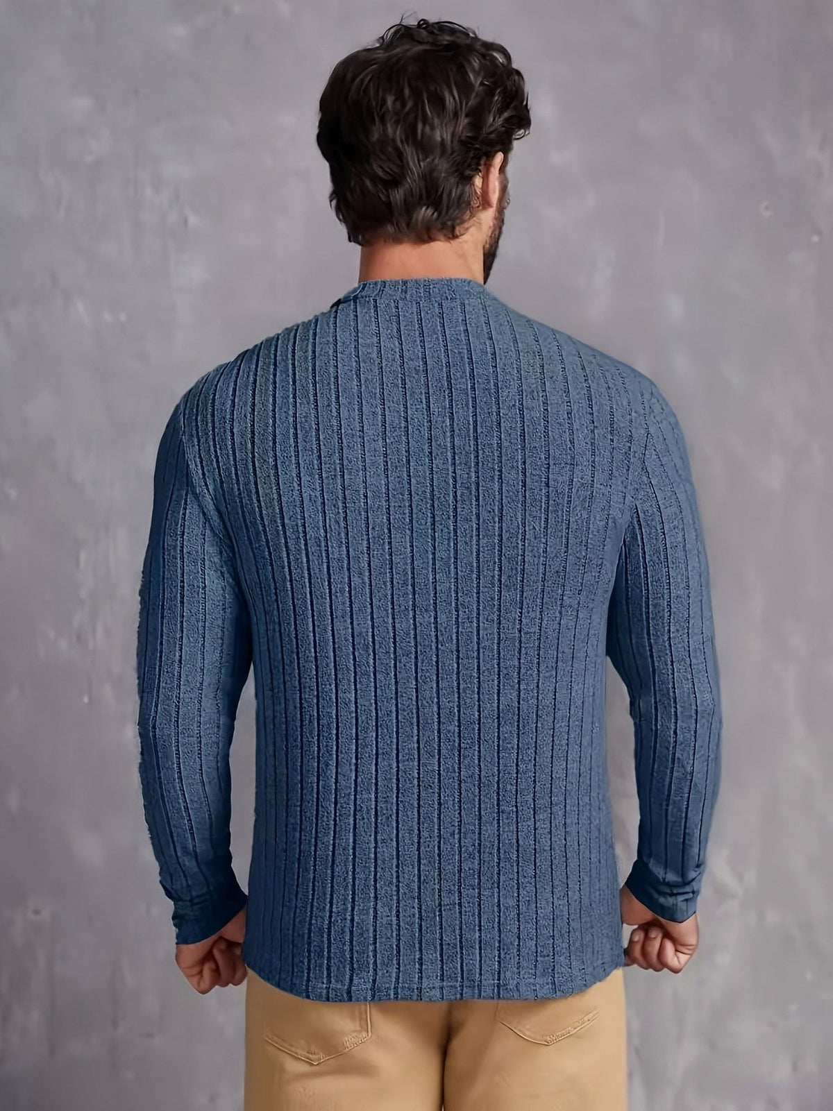 Slim Fit Ribbed Crew Neck Sweater