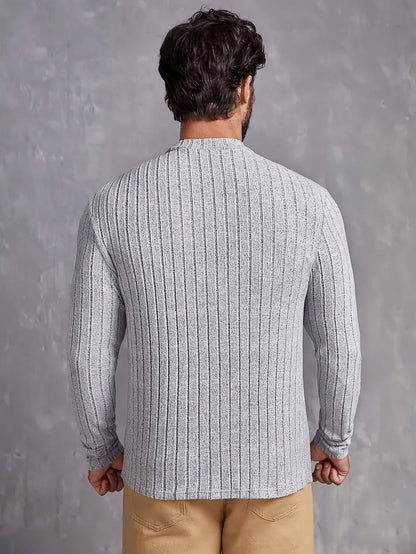 Slim Fit Ribbed Crew Neck Sweater