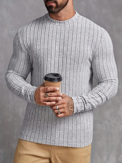 Slim Fit Ribbed Crew Neck Sweater