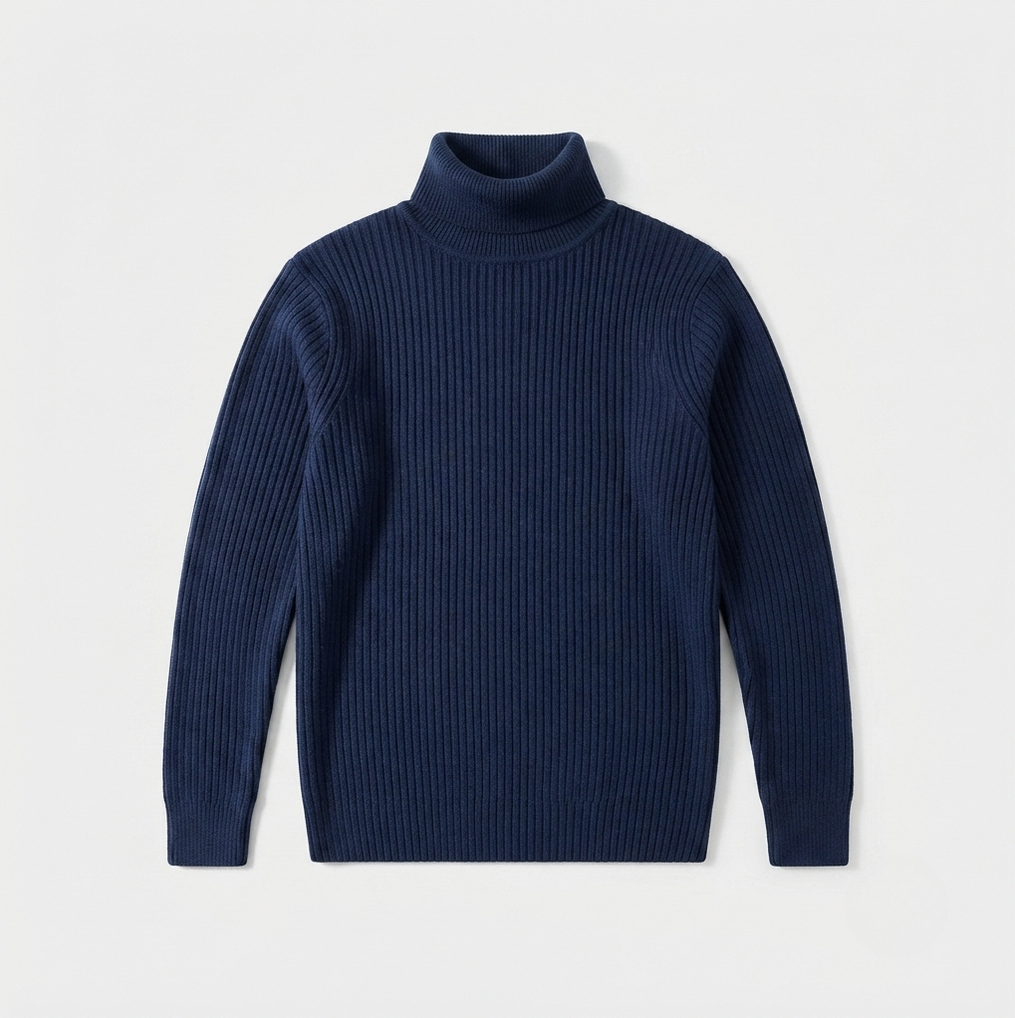 Slim Fit Ribbed Turtleneck Sweater