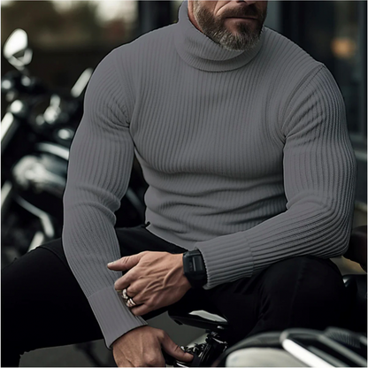 Slim Fit Ribbed Turtleneck Sweater