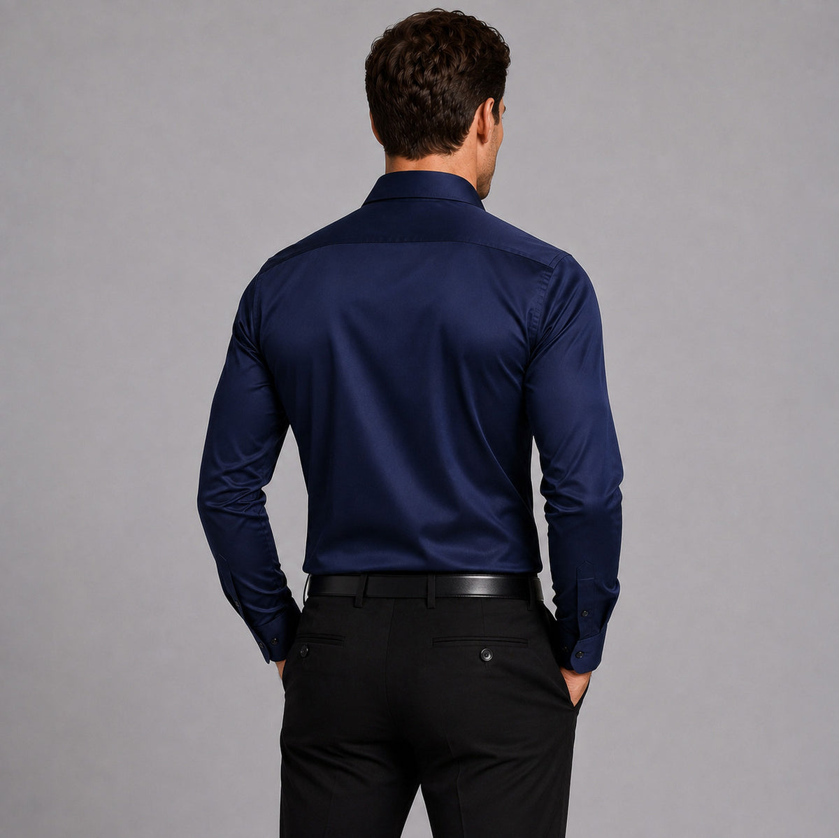 Slim Fit Spread Collar Dress Shirt