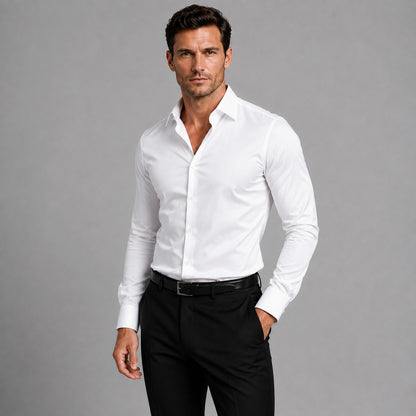 Slim Fit Spread Collar Dress Shirt