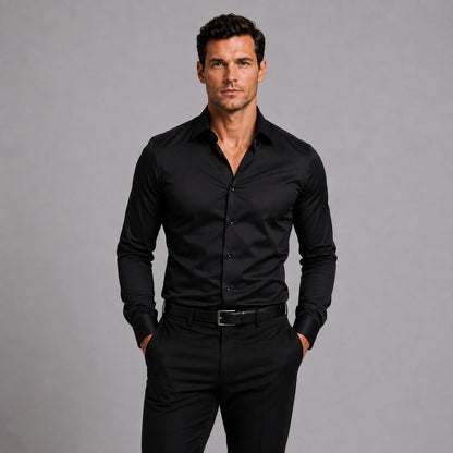 Slim Fit Spread Collar Dress Shirt