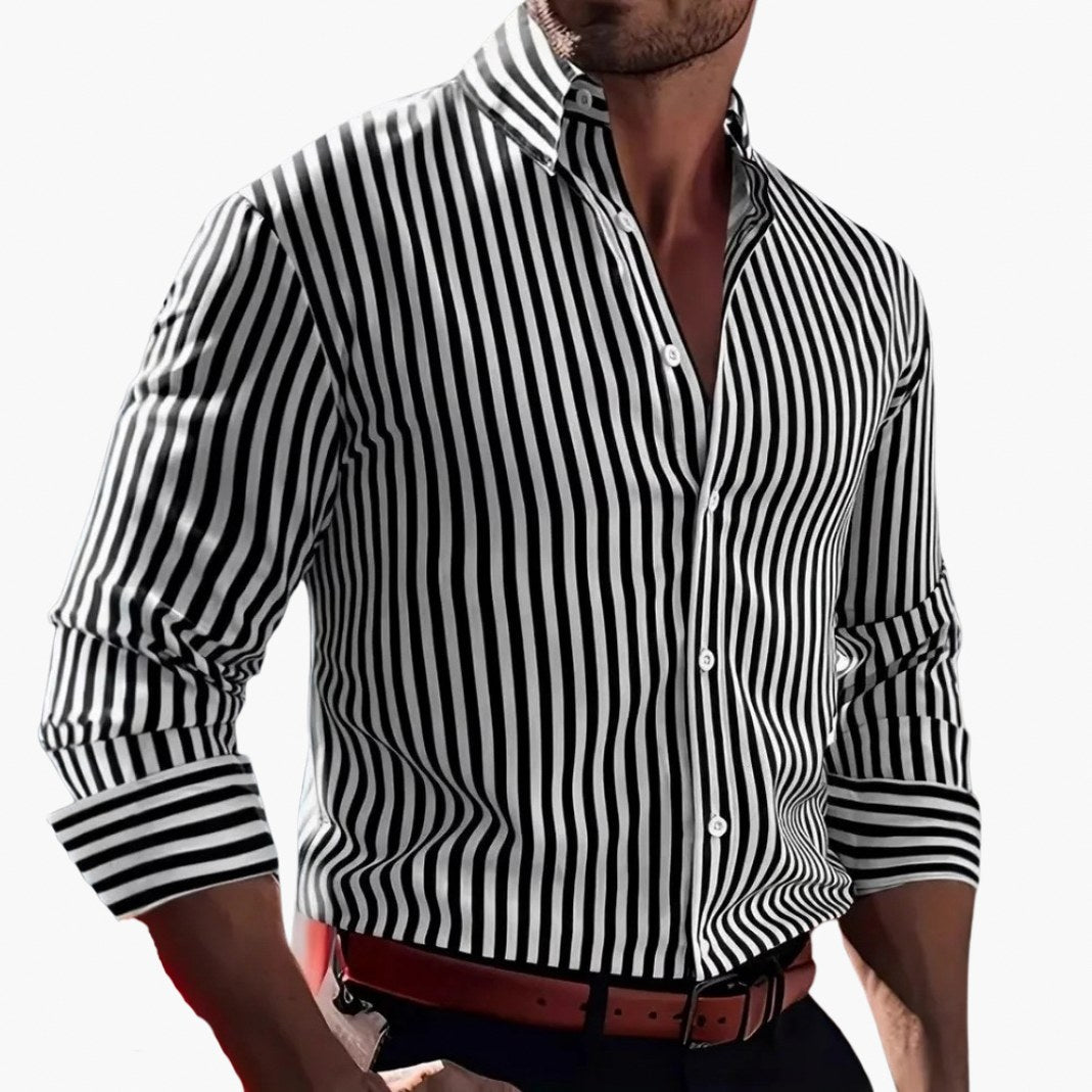 Slim Fit Striped Dress Shirt