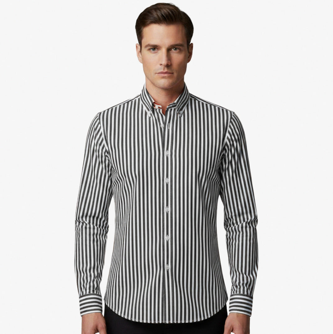 Slim Fit Striped Dress Shirt