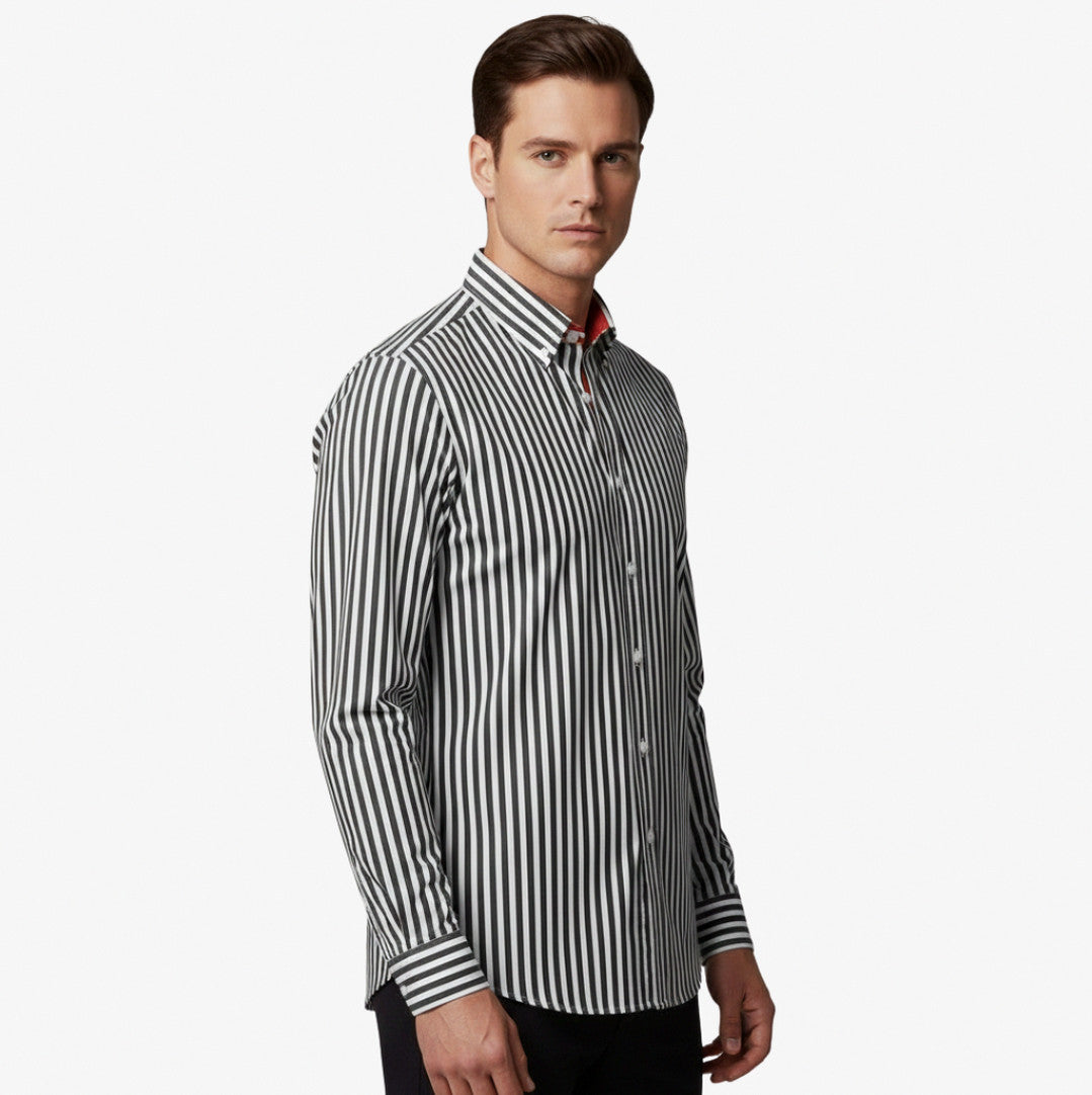 Slim Fit Striped Dress Shirt