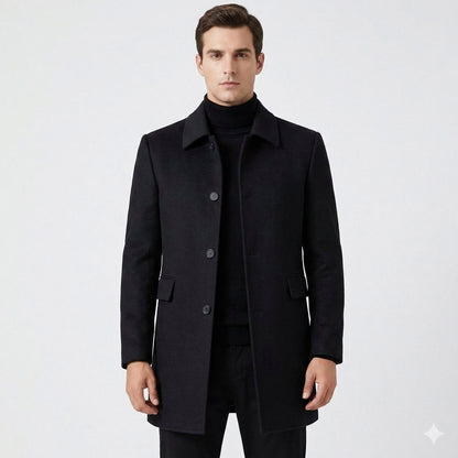 Spread Collar Button Front Overcoat