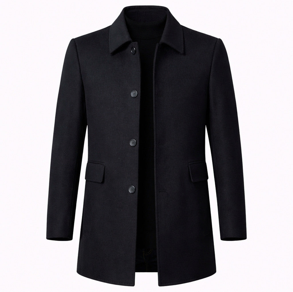 Spread Collar Button Front Overcoat