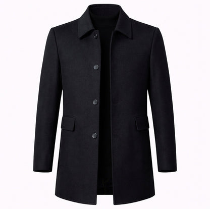 Spread Collar Button Front Overcoat