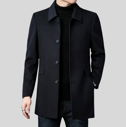Spread Collar Button Front Overcoat